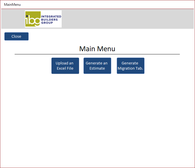 Cost Projection Database screenshot